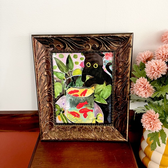 Other - Fishbowl Black Cat Matisse Famous Painting Canvas Print Framed Fish Wall Art